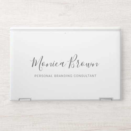 White Minimalist Modern Handwriting Font HP Laptop Skin