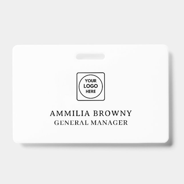 White Minimalist | Modern Heart Clean Design Badge (Front)