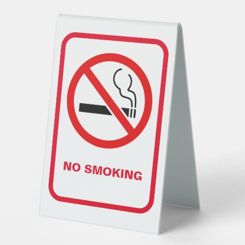 White Minimalist No Smoking Signage  Table Tent Sign
