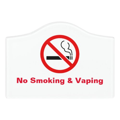 White Minimalist No Smoking  Vaping Signage  Door Sign
