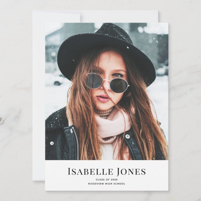 White Minimalist Photo Graduation (Front)