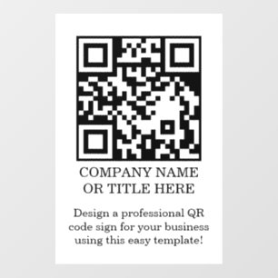 White Minimalist QR Code Wall Decal