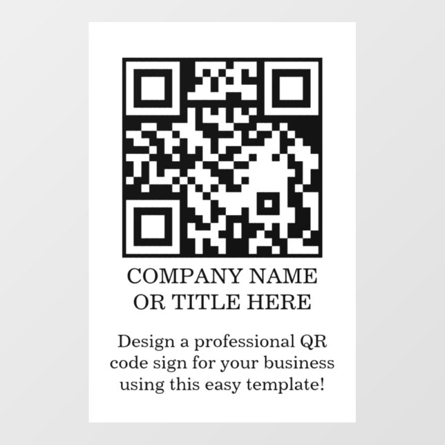 White Minimalist QR Code Wall Decal (Front)