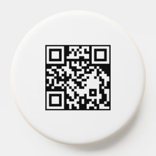 White Minimalist QR Modern Clean Simple Scan PopSocket