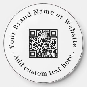 White Minimalist QR Modern Professional Scan Wireless Charger
