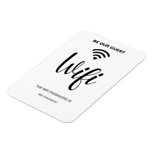 White Minimalist Simple Wifi Password Magnet