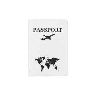 White Minimalist Travel Protection Case Passport Holder