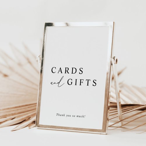 White Minimalist Wedding Cards and Gifts Sign