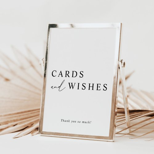 White Minimalist Wedding Cards and Wishes Sign