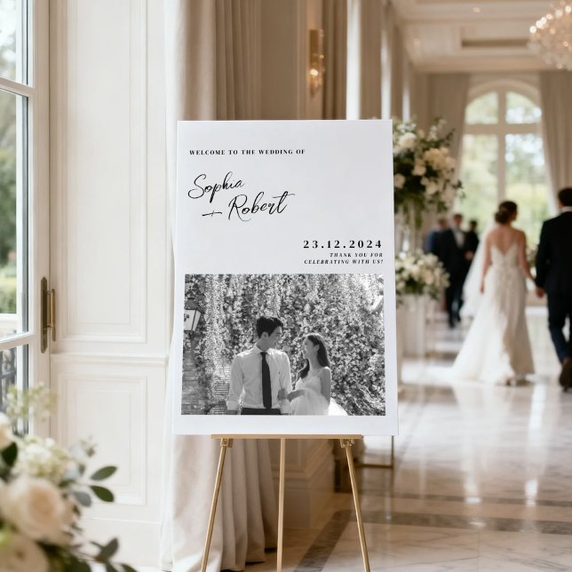 White Minimalist Wedding Welcome Foam Board (Creator Uploaded)