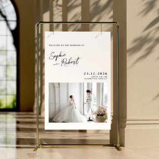 White Minimalist Wedding Welcome Foam Board