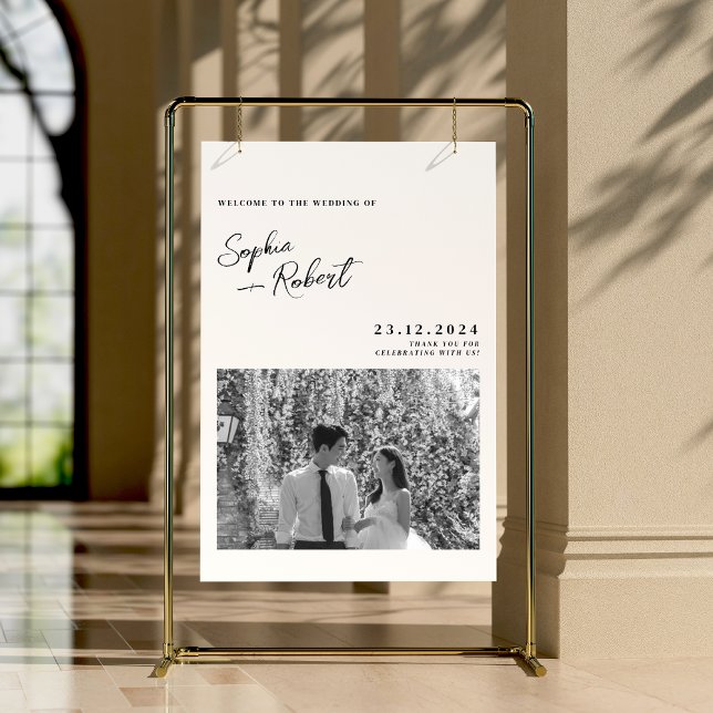 White Minimalist Wedding Welcome Foam Board (Creator Uploaded)