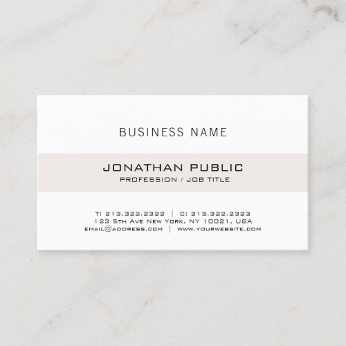 White Minimalistic Elegant Simple Design Trendy Business Card