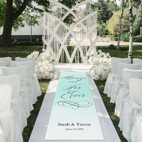 White Mint Ombre Always and Forever  Outdoor Rug