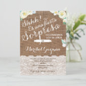 White mint surprise birthday invites in Spanish (Standing Front)
