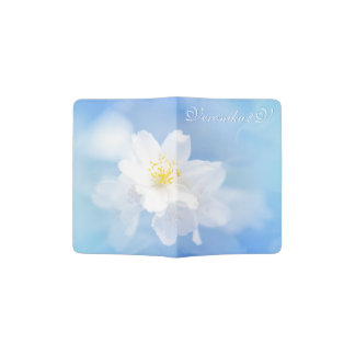 White Mock Orange Flowers. Add Your Text. Passport Holder