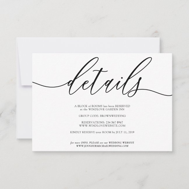 White Modern Add Your Own Photo Details RSVP Card
