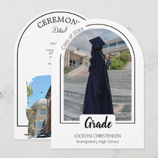 White Modern and Elegent  Graduation Invitation