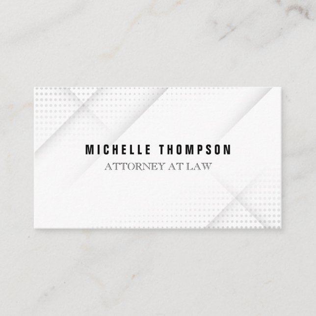 White Modern Background Business Card (Front)