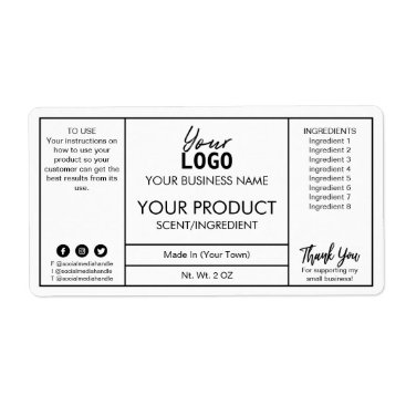 White Modern Bath And Body Product Labels