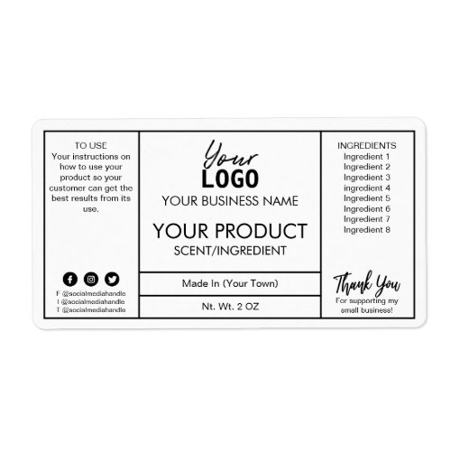 White Modern Bath And Body Product Labels