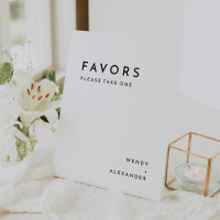 White Modern Bold Wedding Favors