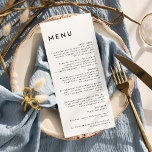 White Modern Bold Wedding Flat Menu<br><div class="desc">Introducing our White Modern Bold Wedding Flat Menu design, a true representation of modern minimalism and elegance. With its unique blend of creative and chic design elements, this design is perfect for those seeking a polished and bold aesthetic on their special day. Our chic off-set typography adds a touch of...</div>