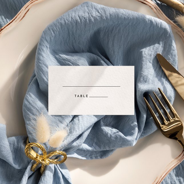 White Modern Bold Wedding Flat Place Card (Creator Uploaded)