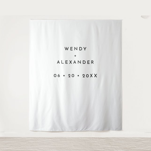 White Modern Bold Wedding Photo Backdrop (Front)