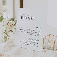White Modern Bold Wedding Signature Drinks
