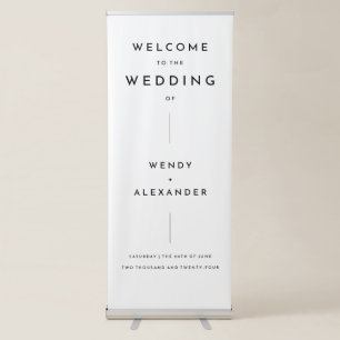 White Modern Bold Wedding Welcome Retractable Banner