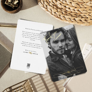 White Modern Chic Minimal Photo Wedding Thank you Foil Invitation