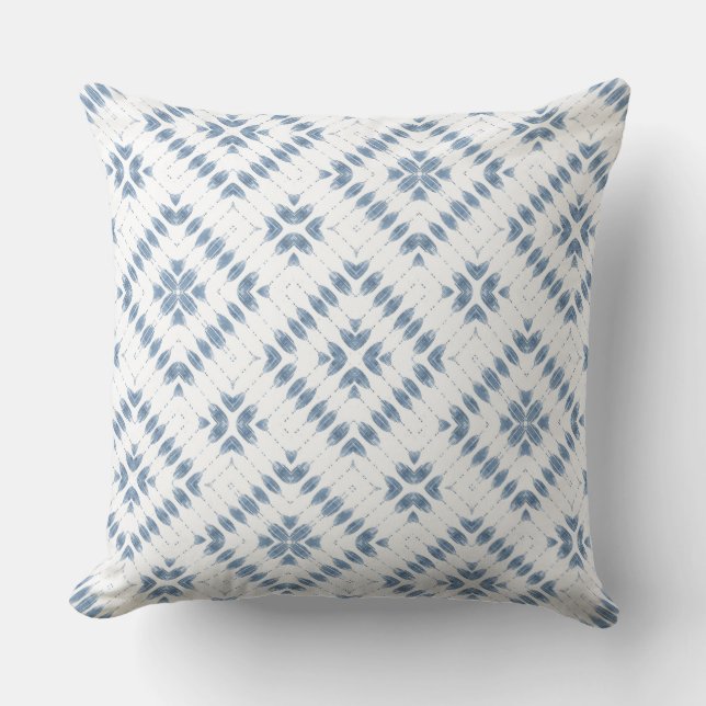 White Modern Coastal Throw Pillow (Front)