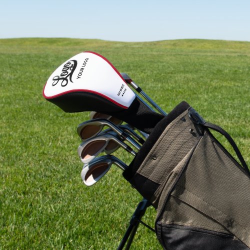 White Modern Company Logo Business Club Brand Golf Head Cover