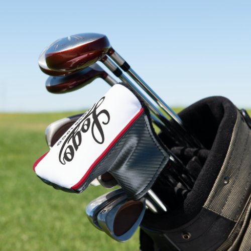 White Modern Company Logo Business Club Brand Golf Head Cover