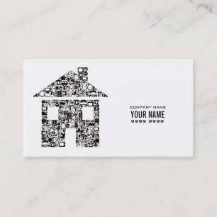 White Modern Construction Template Business Card