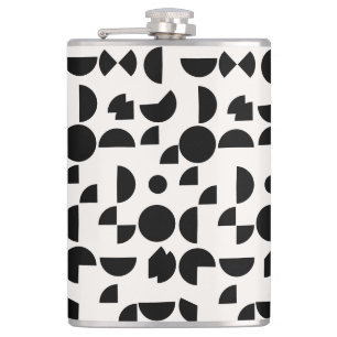 White Modern Elegant Geometric Tribal Flask