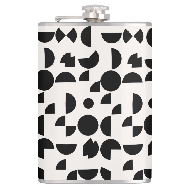 White Modern Elegant Geometric Tribal Flask (Front)