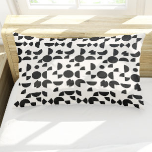White Modern Elegant Geometric Tribal Pillow Case