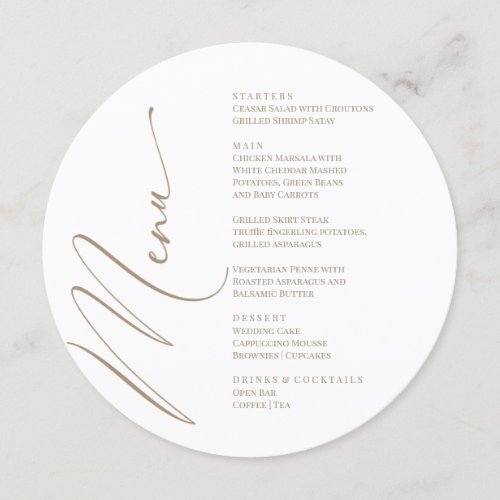 White Modern Elegant Menu 