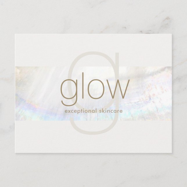 White Modern Elegant Monogram Seashell Stripe Postcard (Front)