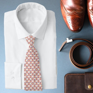 White Modern Geometric Pattern Neck Tie