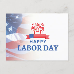 White Modern happy Labor Day  Postcard