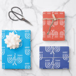 White Modern Menorah Wrapping Paper Sheets<br><div class="desc">White Modern Menorah

Change the background color to make it your own!</div>