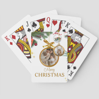 White Modern Merry Christmas Best Classic Poker Cards