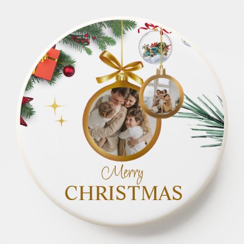 White Modern Merry Christmas Best PopGrips PopSocket