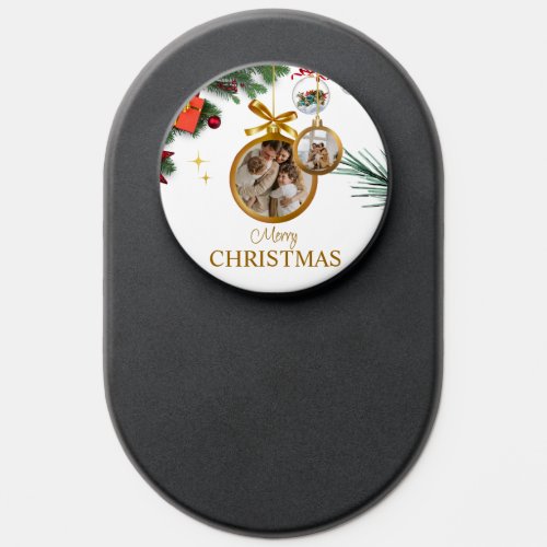 White Modern Merry Christmas Custom MagSafe  PopSocket