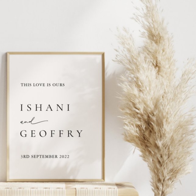 White Modern Minimal Wedding Welcome Sign Poster (Creator Uploaded)