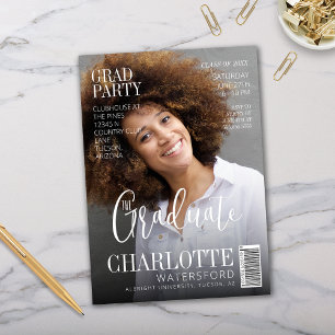 White Modern Minimalist Magazine Cover Photo Invitation