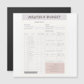White Modern Minimalist Monthly Budget Planner (Front/Back)